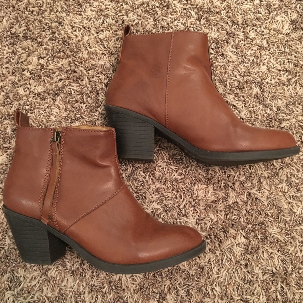 F21 Brown Booties/ Size 7